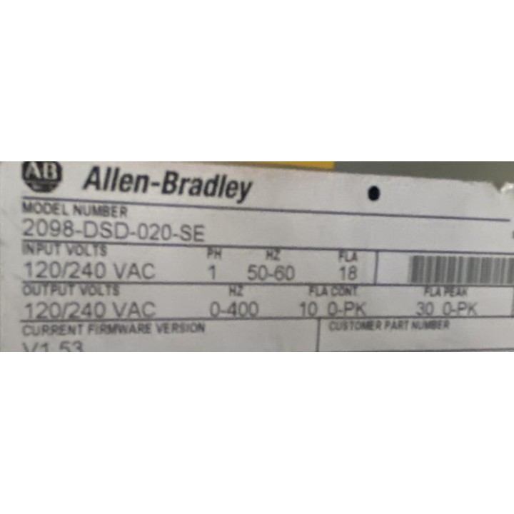 Variateur Allen Bradley 2098-DSD-020-SE
